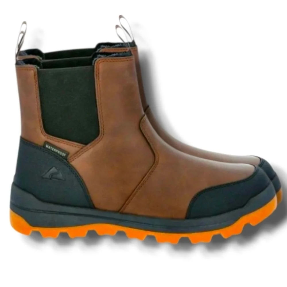 NWT Ozark Trail Mens Chelsea Snow Boots Shoes Size 8 Water Proof 3M Brown Black